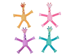 Mali 4pcs Brinquedo de Vácuo Telescópico com Luz Animal Fofo Educativo para Aliviar Estresse e Sensorial para Crianças e Adultos Girafa