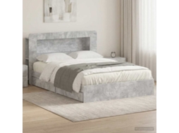 Vidaxl Estrutura De Cama Com Armazenamento Com Gaveta Cinzento Cimento