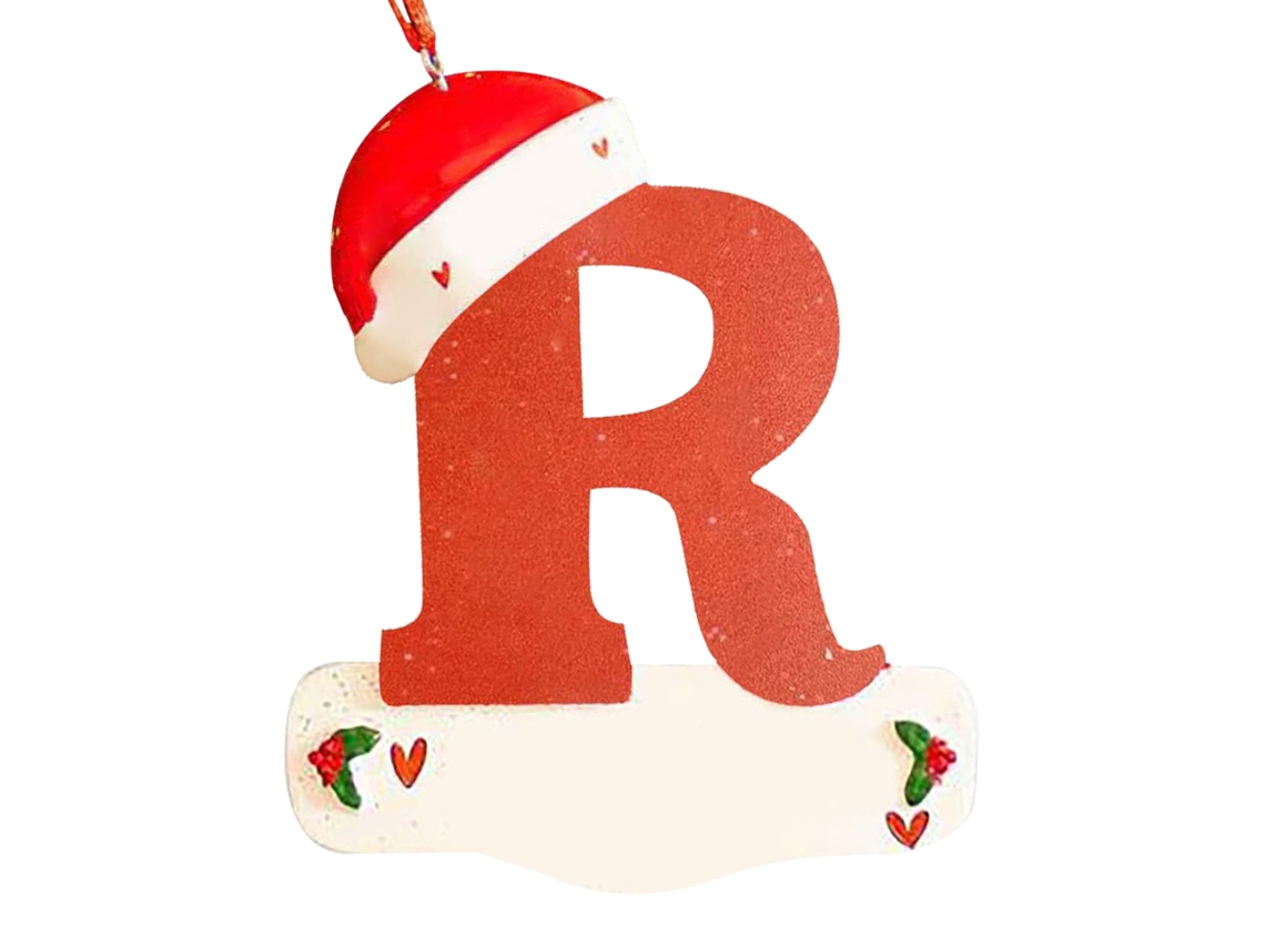Decoração de Natal Personalizada com Nome R Letter LAXISCREED