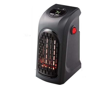 Radiador Elétrico Aquecimento Ventilador De Ar Aquecedor Mini Poderoso 400w Baixo Consumo Preto Clickonit