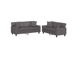Sofa Set, Sofa Sets Vidaxl Cinzeto Couro Artificial (n/a)
