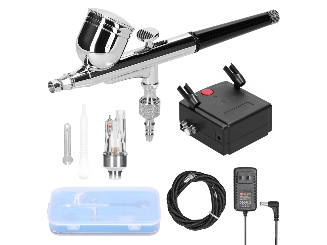 Kit De Compressor De Ar Com Aerógrafo Profissional 0.3mm 20-35psi Para Modelagem, Pintura Artística E Diy
