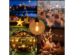 Lâmpada Led G40 Base E12 25 Unidades Ip44 2200k Branco Quente para Decoração Festa Casamento | S/MARCA