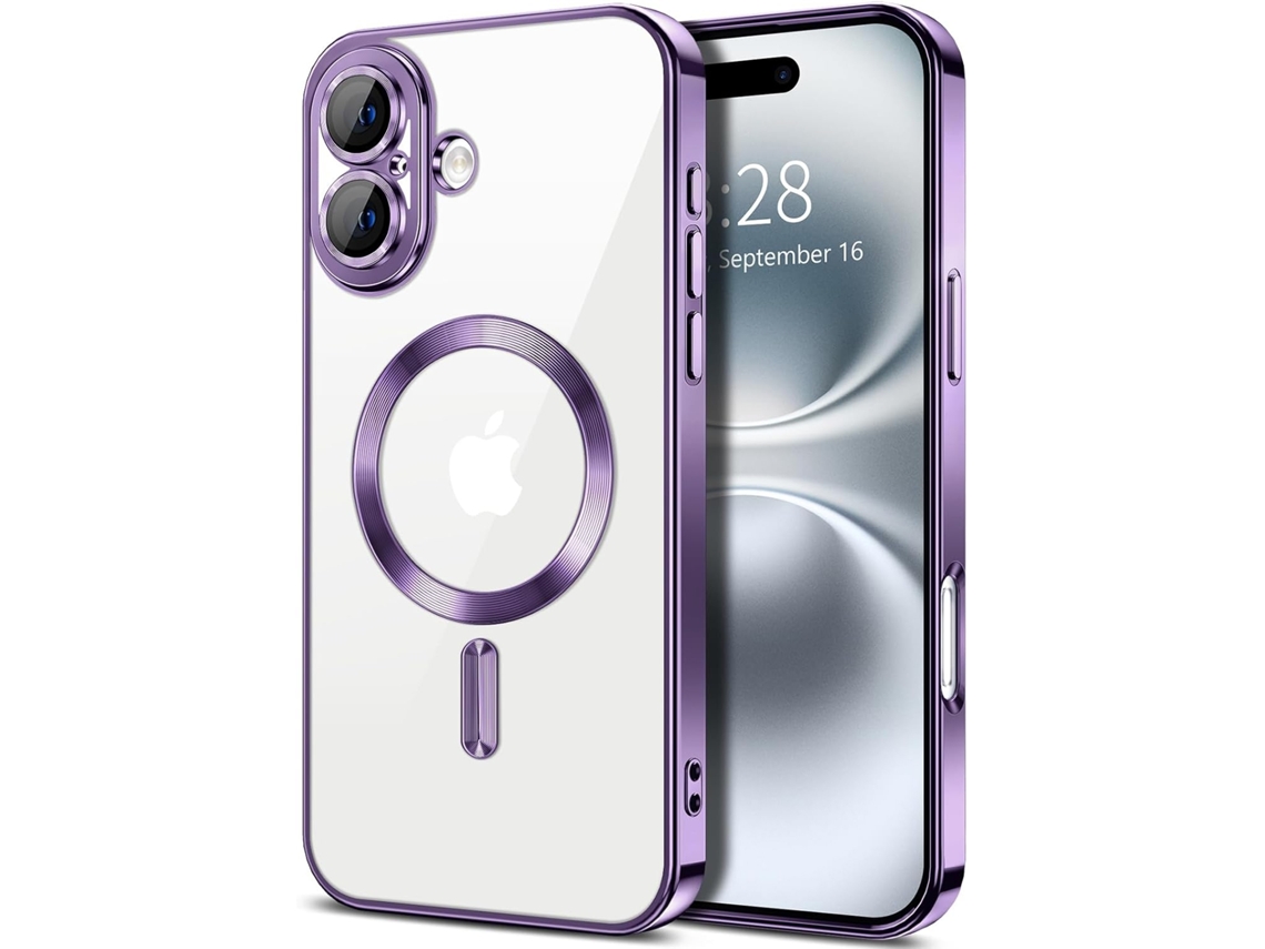 Capa Para Iphone 17 – Capa Metálica Com Compatibilidade Magnética, Design Fino – Roxo