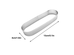 Aro De Torta Oval Em Aço Inoxidável Com Furos - Molde Francês Para Bolos E Tortilhas, Utensílio Diy