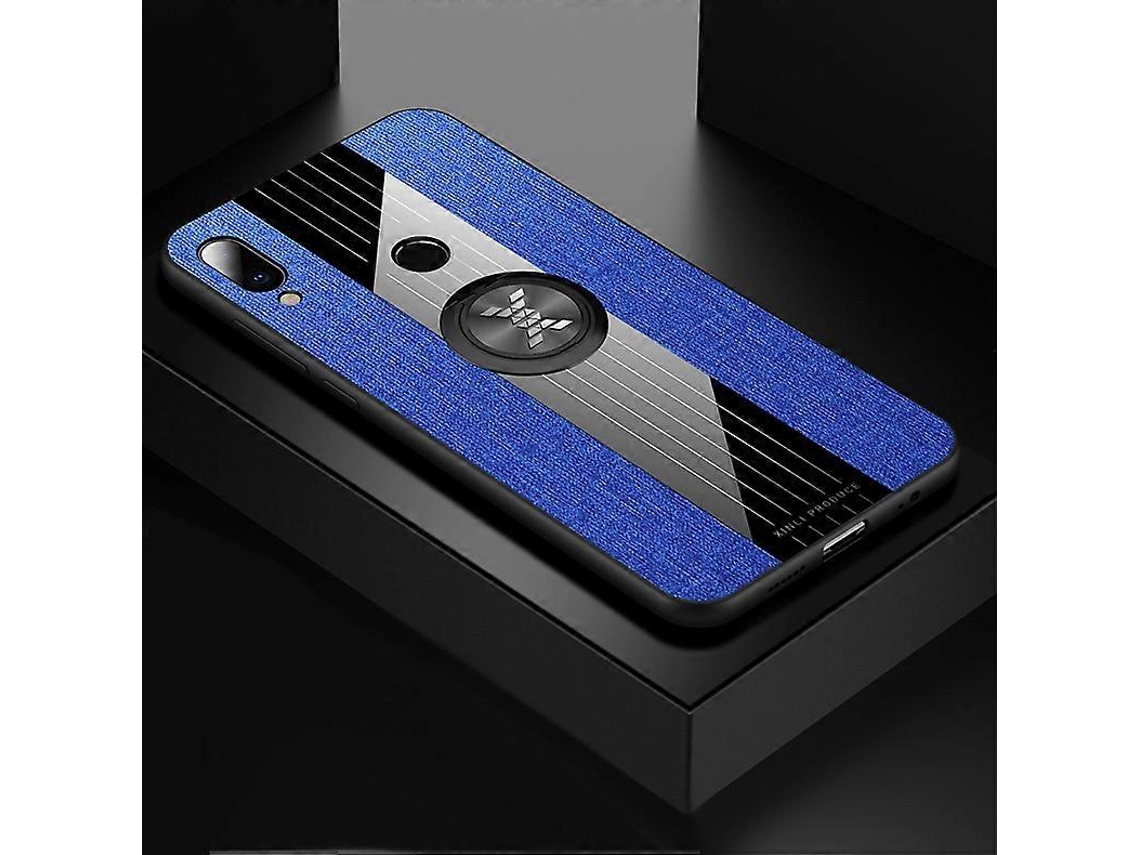 Capa Protetora De Tpu À Prova De Choque Com Suporte De Anel Para Meizu Note 9 Xinli Com Textura De Tecido Costurado (preta)