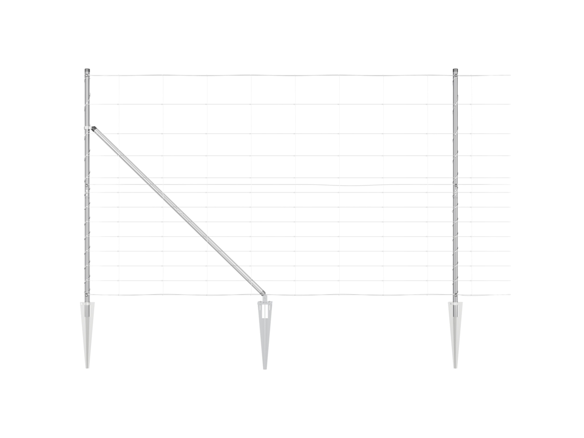Cerca De Campo Aço Galvanizado Vidaxl Cinzento Metal