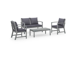 Vidaxl 4 Pcs Conj. Lounge Jardim C/ Almofadões Madeira Acácia Maciça