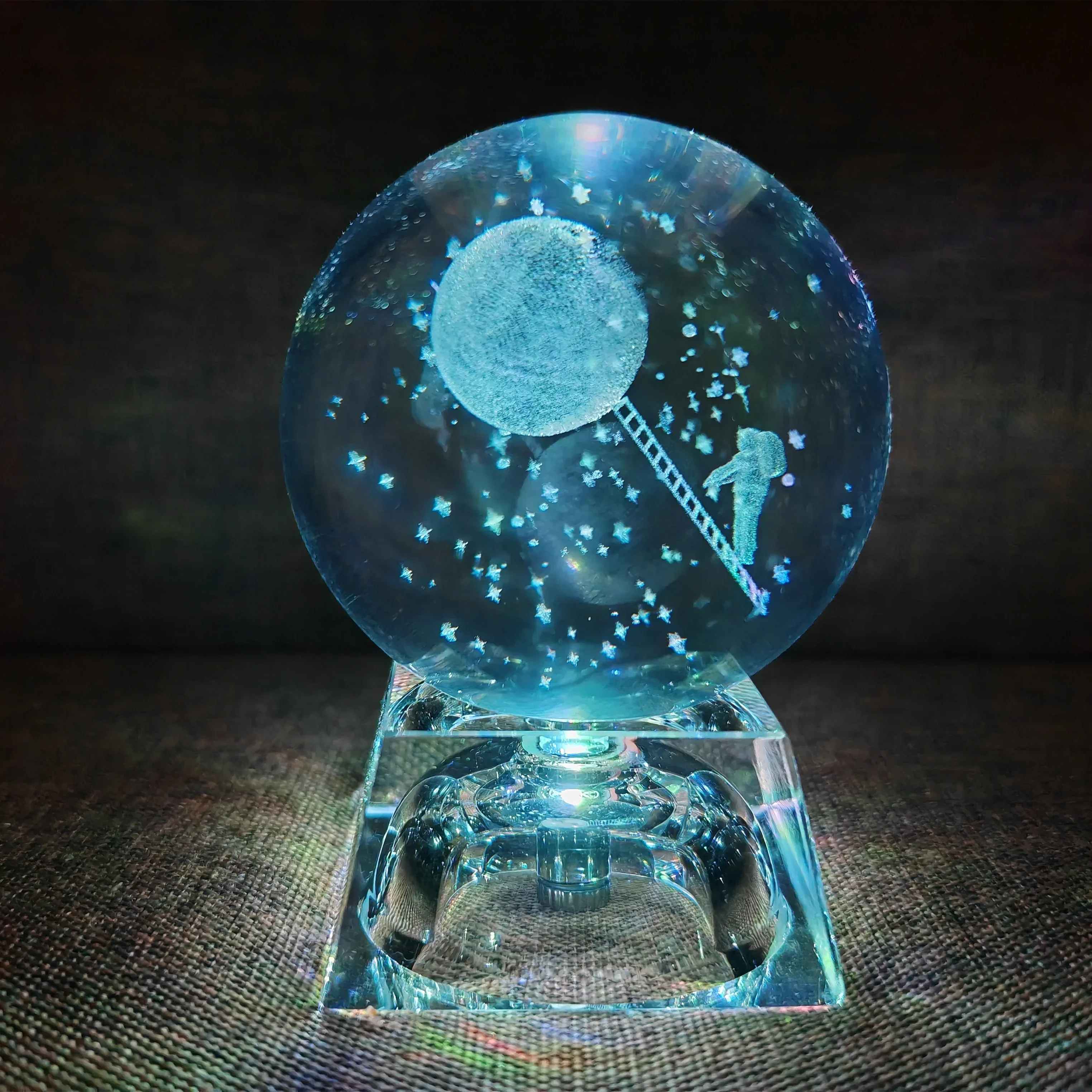 Bola de Cristal Led, Bola de Vidro 3d, Decoração para Casa, Enfeite para Presente de Dia Dos Namorados. MDUG