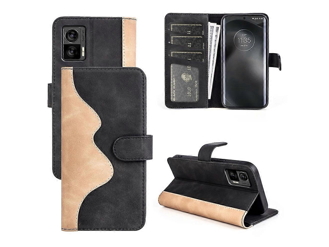Capa De Couro Com Costura Horizontal Para Motorola Edge 30 Lite