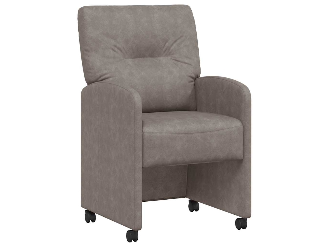 Conjunto 2 Cadeira De Jantar Vidaxl Cinzento Couro Sintético