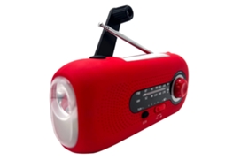 Rádio solar AQUAFORGE com manivela, am/fm, lanterna multibanda para camping e emergências