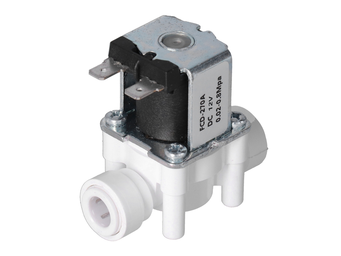Válvula Solenoide Elétrica Plástica 3/8 Polegada Conector Rápido Normalmente Fechada Dc12v