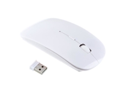 Rato De Computador Sem Fio Óptico Usb 1600 Dpi 2.4g Receptor Rato Ultrafino Para Laptop Branco*