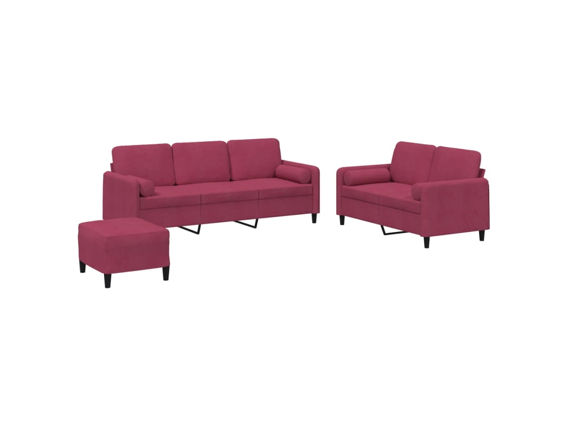 Sofa Set, Sofa Sets Vidaxl Vermelho Veludo (n/a)