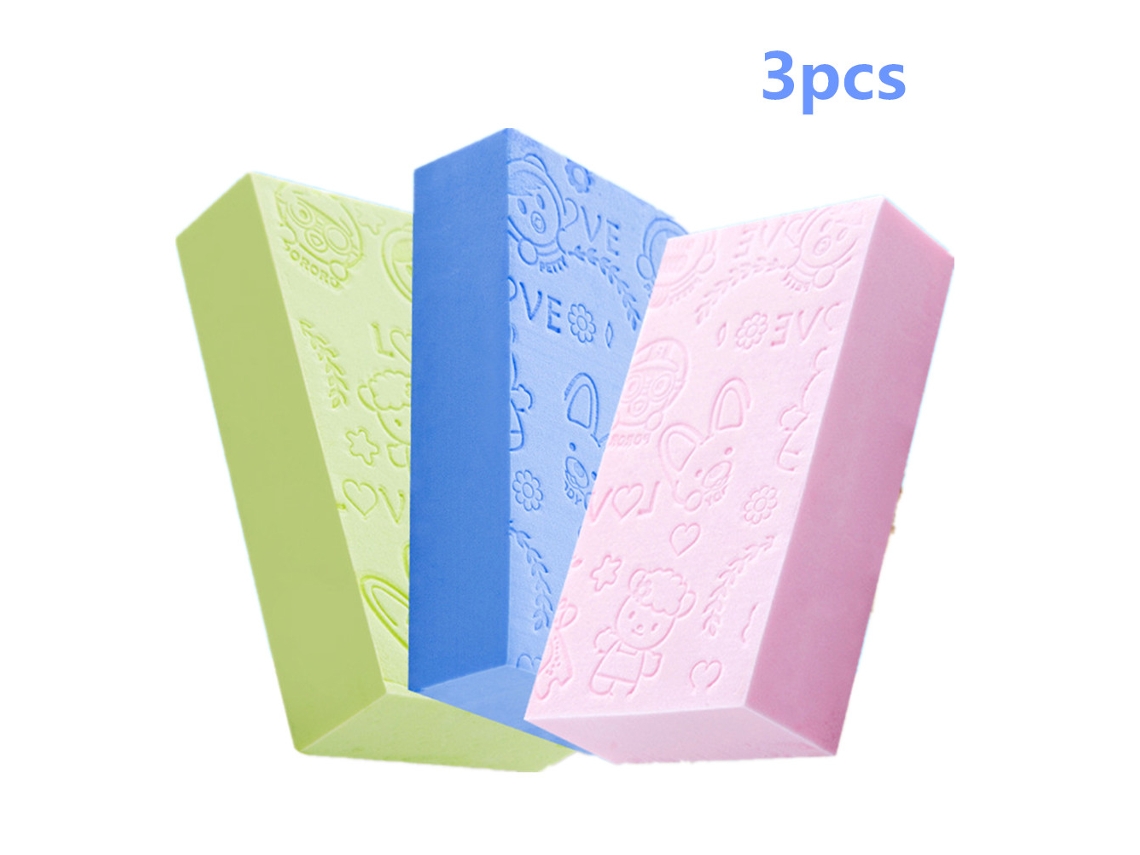 Mali 3pcs Esponja de Banho Suave para Bebê Exfoliante com Desenhos Animados Limpeza Profunda