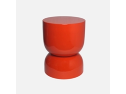 Mesa Lateral, Mesa De Sofá, Mesa De Cabeceira De Metal Efeito Brilhante Ø32 X H42cm, Laranja Sweeek