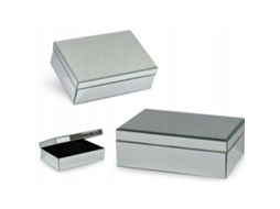 Caixa De Jóias Espelho 26x18x9cm Preto Conjunto