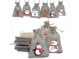 Saco De Juta De Natal, Saco De Presente De Doces De Natal, 24 Peças Olysi Shop