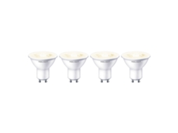 Lâmpada Led Refletora, 4 Unidades, Base Gu10, Acabamento Branco, Intensidade Regulável, Para Uso Residencial, Comercial E Manutenção Elétrica