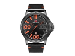 Relógio masculino moderno, em aço inoxidável, à prova d'água, com pulseira ajustável.