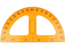 Régua e Instrumentos de Desenho Educativos em Plástico Amarelo com Escala Precisa Estojo Prático para Uso Esco