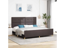 Vidaxl Estrutura Da Cama Castanho Escuro 200 X 200 Cm Tecido
