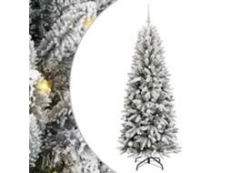 Conjunto 1 Árvore De Natal Artificial Vidaxl Branco Pvc (180 Cm)