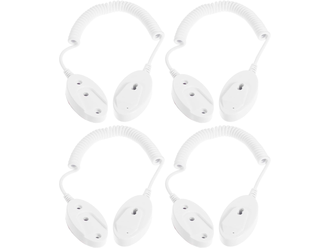 Lurelia Suporte Retrátil Portátil Com Cordão Em Couro Pu E Plástico Branco Conjunto Com 4 Unidades