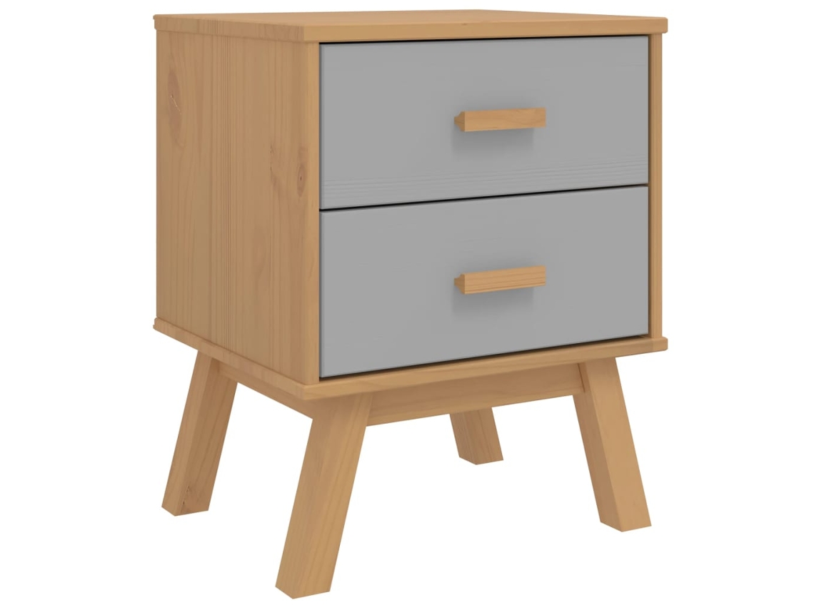 Bedside Cabinet, Bedside Cabinets Vidaxl Cinzeto Madeira De Pinho (n/a)