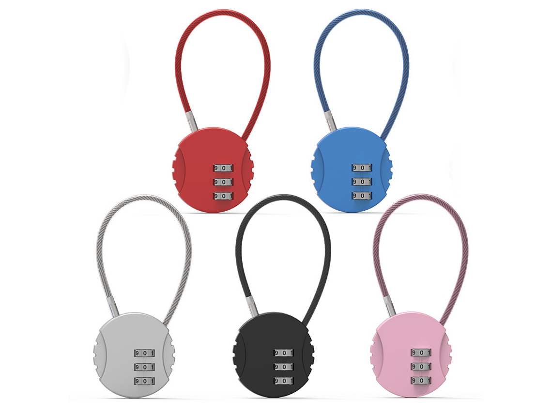 Conjunto de 5 cadeados de combinação para bagagem BRILVIBERA (cores variadas)