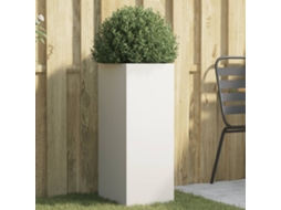 Vidaxl Vaso/floreira 32x29x75 Cm Aço Branco