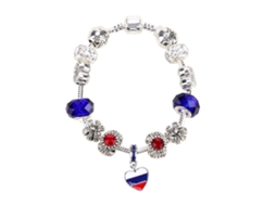 Pulseira De Liga De Zinco Com Pendente De Bandeira 18cm