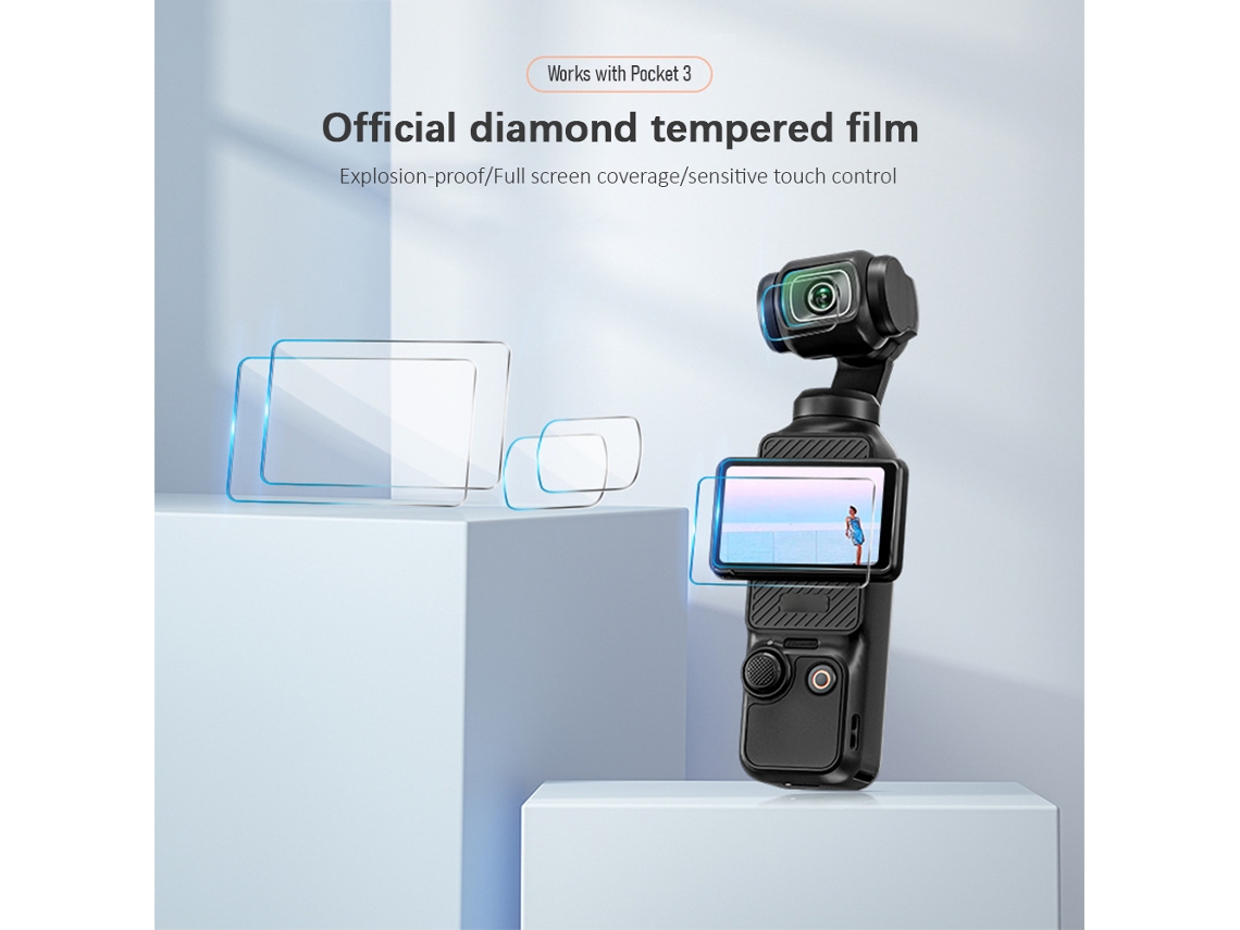 Startrc 4pcs Screen Protectors For Camera Tempered Glass Screen Cover Anti scrach Anti dust Compatible With Dji Osmo Pocket 3 LAXISCREED