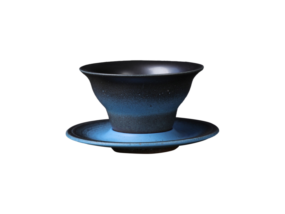 Caneca De Cerâmica Azul Escura Para Café, Com Capacidade 160ml. Aquaforge