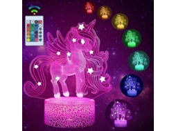Luminria Noturna Unicrnio Infantil, Lmpada 3d, 16 Cores, Ideal Para Presentes, Aniversrios, Festas, Decorao De Quarto Aquaforge