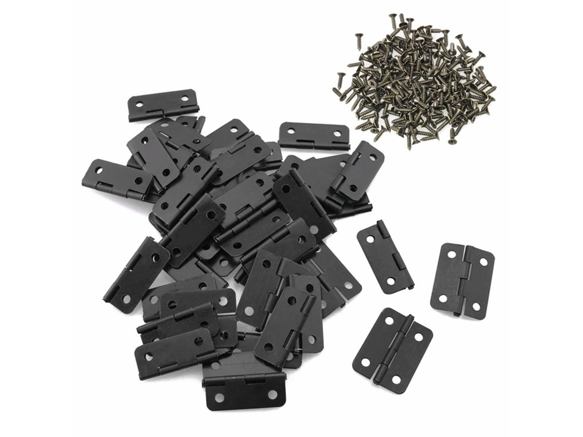 50 Dobradiças para Caixas de Madeira, 24 X 18 Mm, com Parafusos Ferragens Dobráveis ​​estilo Vintage para Porta joias, Ideais para Artesanato. X001