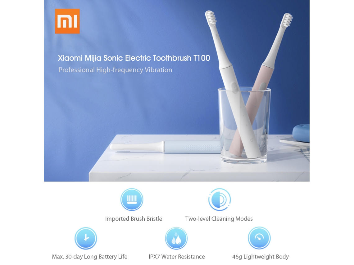 Escova Elétrica Xiaomi Mijia T100 Usb Impermeável