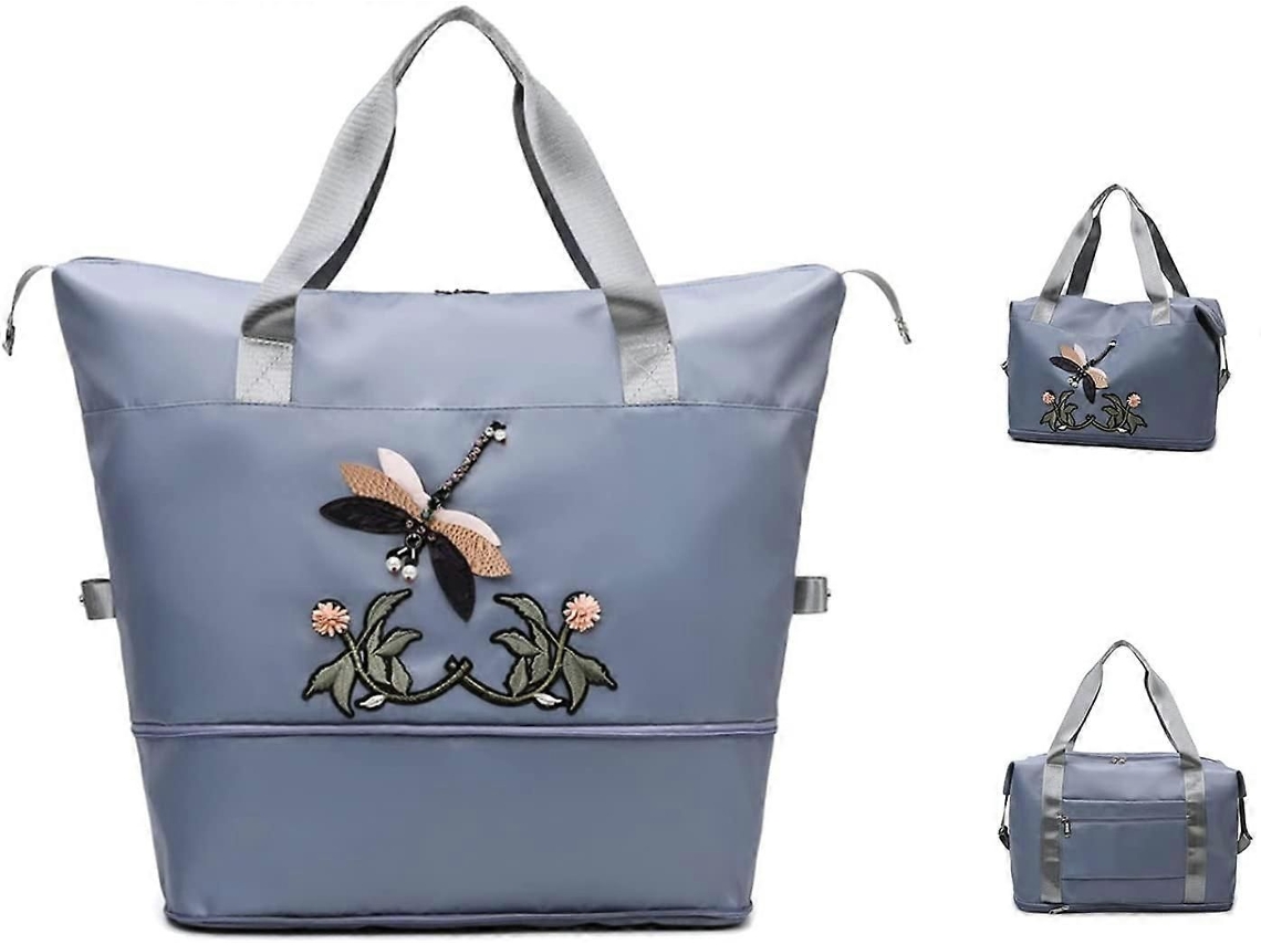 Mala De Viagem Dobrável, Portátil, De Grande Capacidade, Em Tecido Oxford Impermeável, Leve, Ideal Para Compras, Academia E Esportes (roxo Escuro).