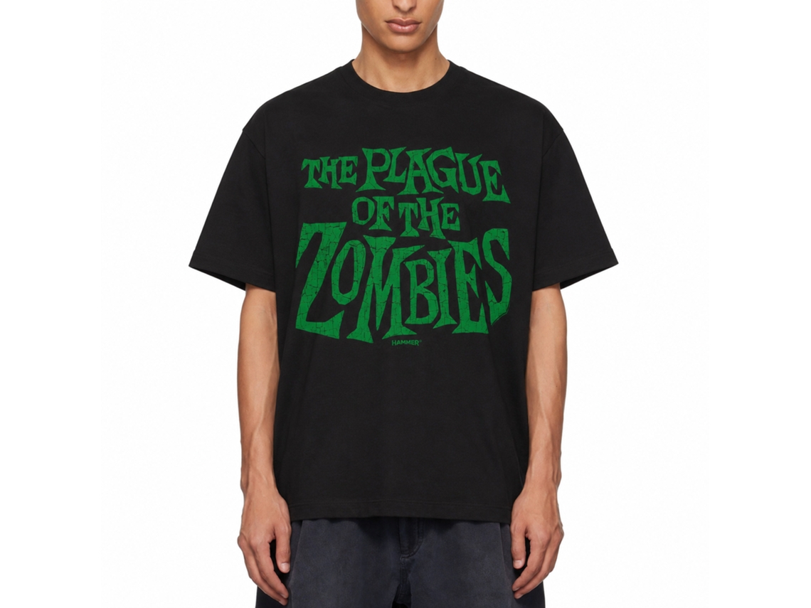 Rockinstone Horror Movies Plague Of The Zombies Logo Black Adult T-shirt Size:xl