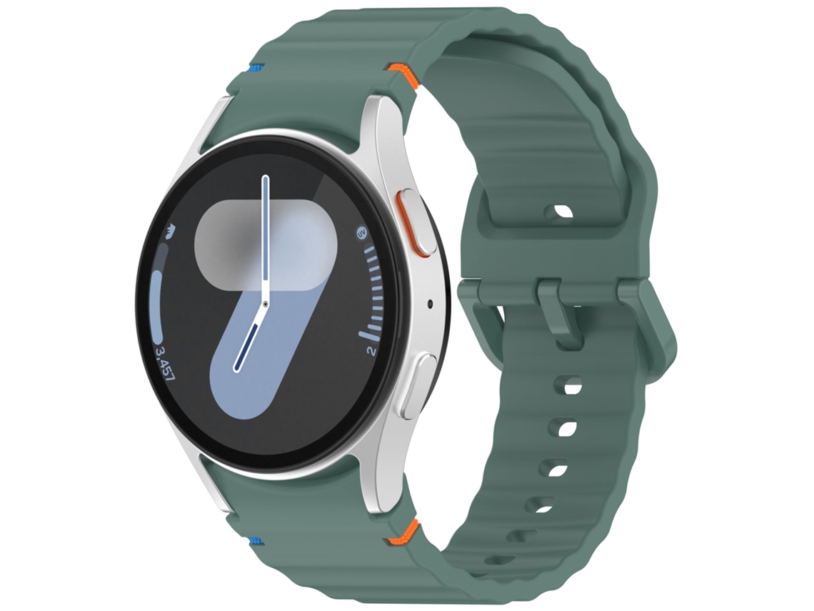 Bracelete para Samsung Galaxy Watch 6 Classic 20mm XIAOMOYU com ondulada silicone e verde oliva