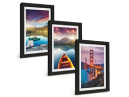 Composição De Quadros Vistas De Montanhas, Lagos, Pontes Espelharte (3 Peças 20x30 Cm)