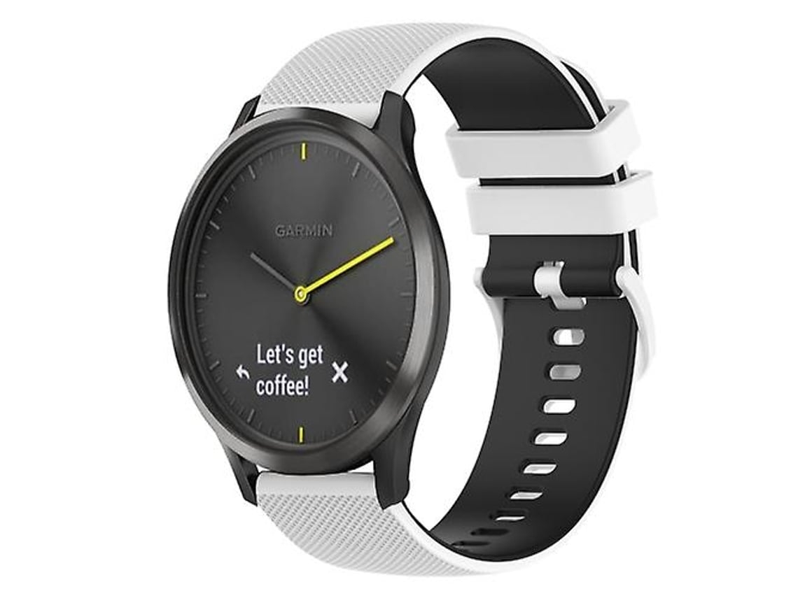 Pulseira De Relógio Garmin Vivomove Silicone Bicolor 20 Mm, Preta E Branca.