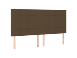 Conjunto 4 Cabeceira VIDAXL Marrom Tecido (180x5x128 cm)