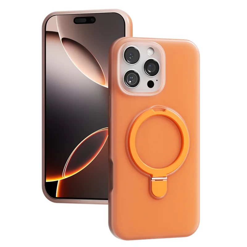 (iphone 16 Pro Max, Laranja) Anel Magnético De Silicone Líquido Para Capa Magsafe Do Iphone