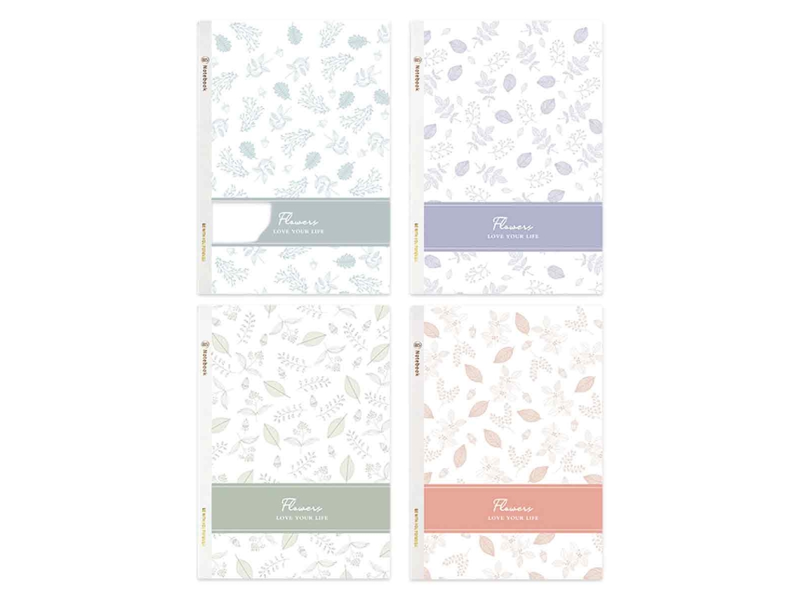 Caderno Sem Espiral, Folhas Largas 40/80, Capa Laminada Durável, 4 Unidades, Formato B5 Rnemitery