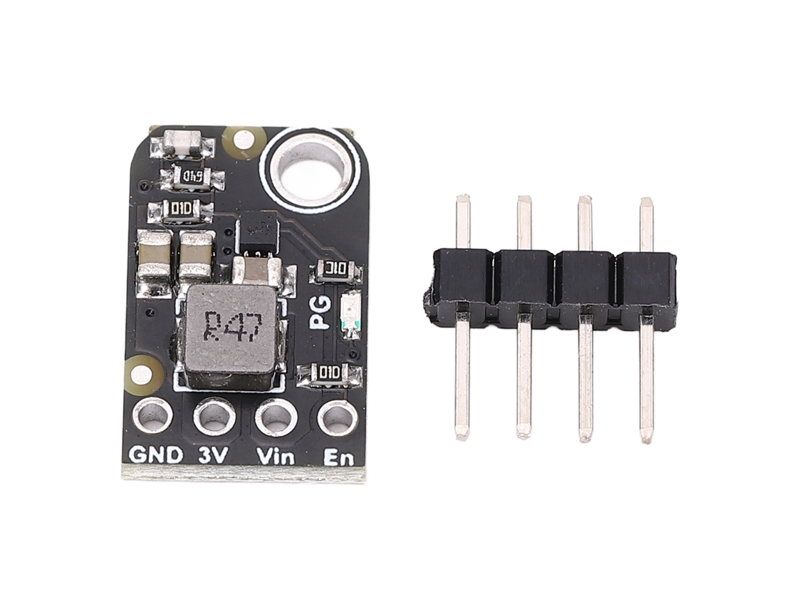Módulo Buck TPS62827, entrada 5,5V, saída 3,3V 2A, 2,2 MHz com conector de pinos.
