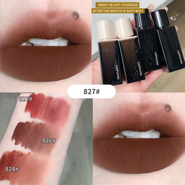 Gloss Labial Matte Aveludado Âmbar, De Longa Duração, À Prova D'água E Suave.