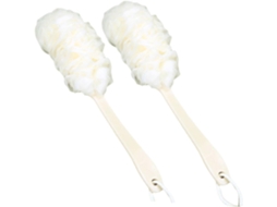Escova De Banho Branca Pe Com Cabo Longo, Conjunto De 2 Peças | Escova Banho Para As Costas Com Cabo Longo, Massageia O