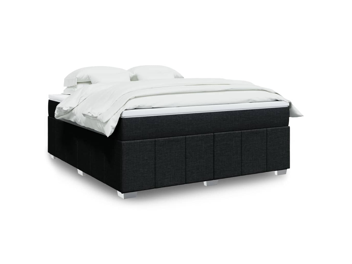 Vidaxl Cama Com Molas/colchão 180x200 Cm Tecido Preto